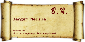 Barger Melina névjegykártya